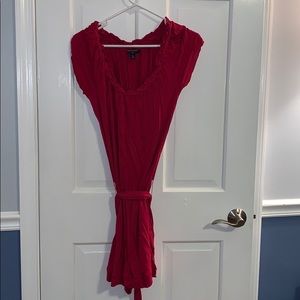 XSp red tie short sleeve dress